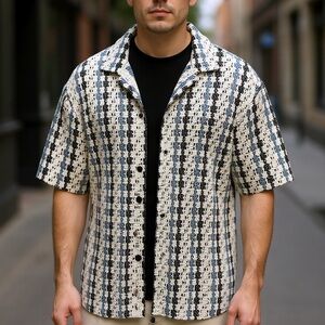 Zara Textured Crochet Shirt - Men’s Medium